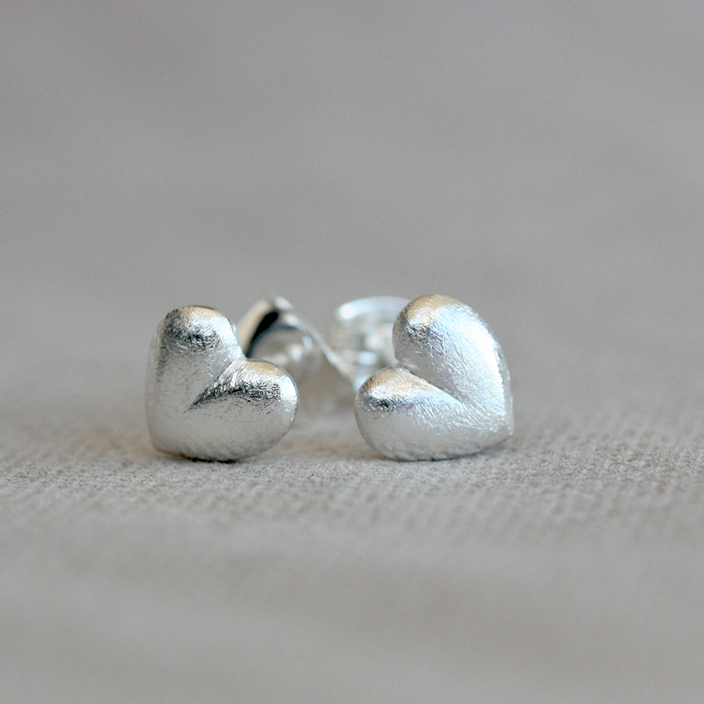 Small Swirl Aluminum Heart Earrings - Kimi Designs