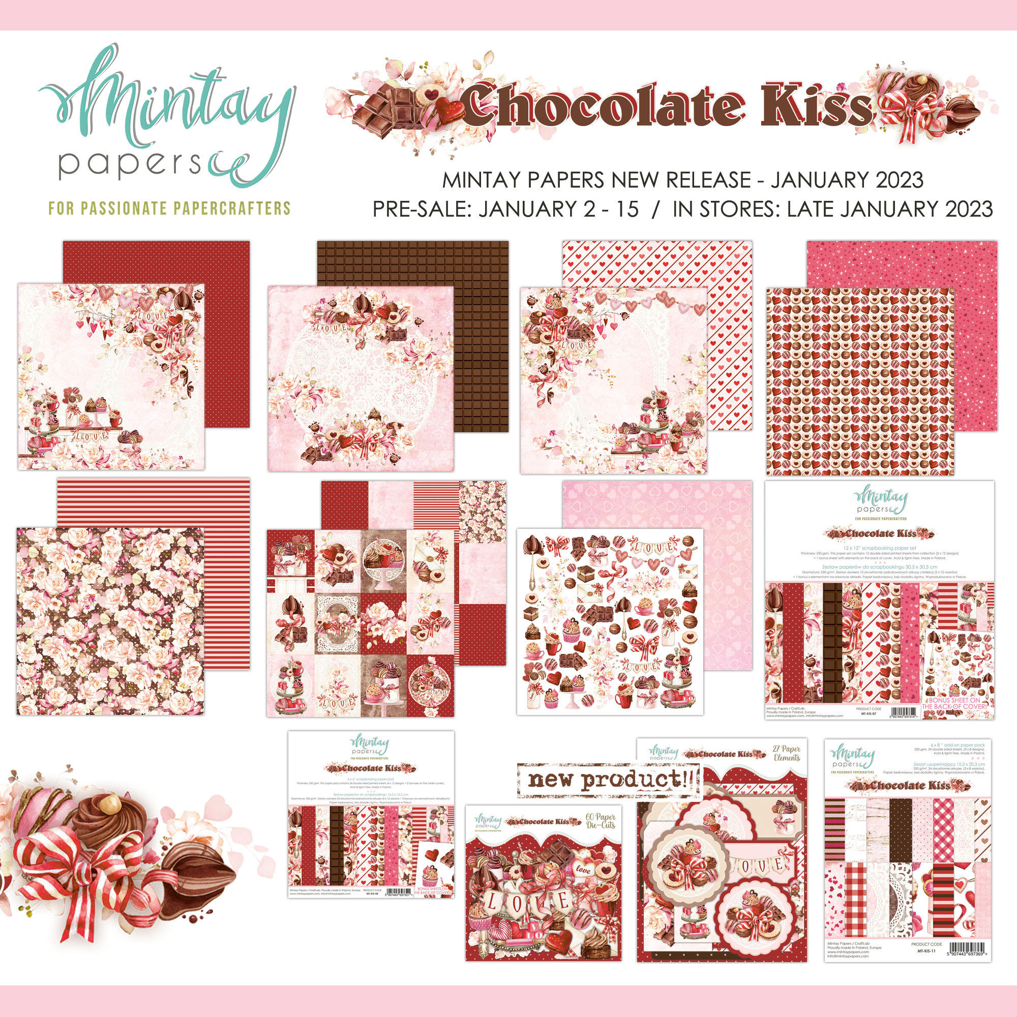 Mintay - Paperpad - Chocolate Kiss, 12x12" - 8