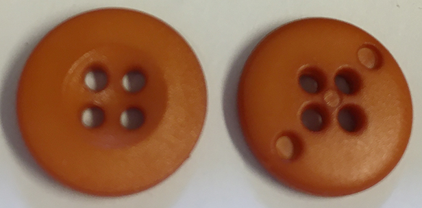 Knapp Standard 4-hål Bränd Orange 15