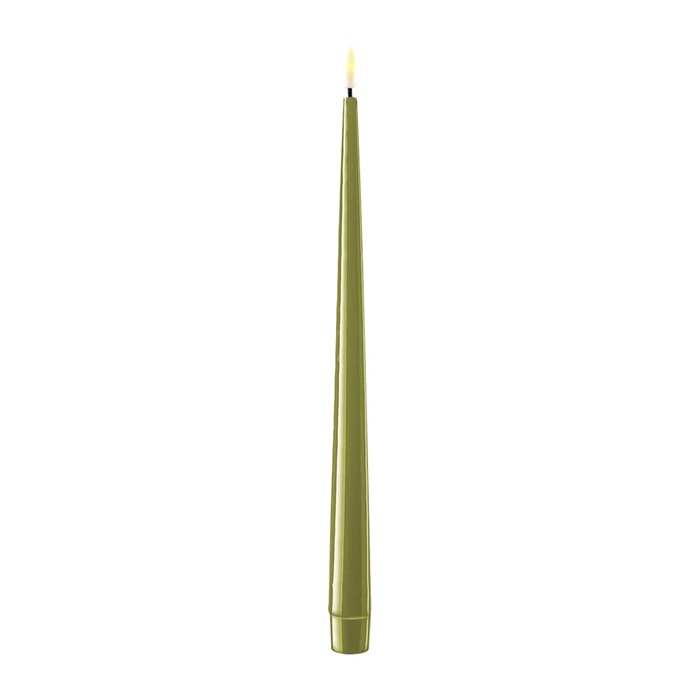 LED-Antikljus Olivgrön 2-pack 28cm 