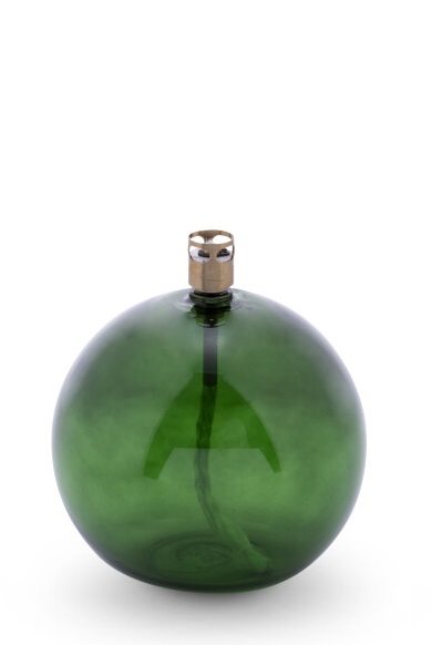Oljelampa glas - Rund - Grön - Ø11 cm - 4