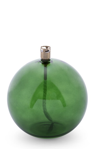 Oil lamp glass - Round - Green - Ø13 cm - 3