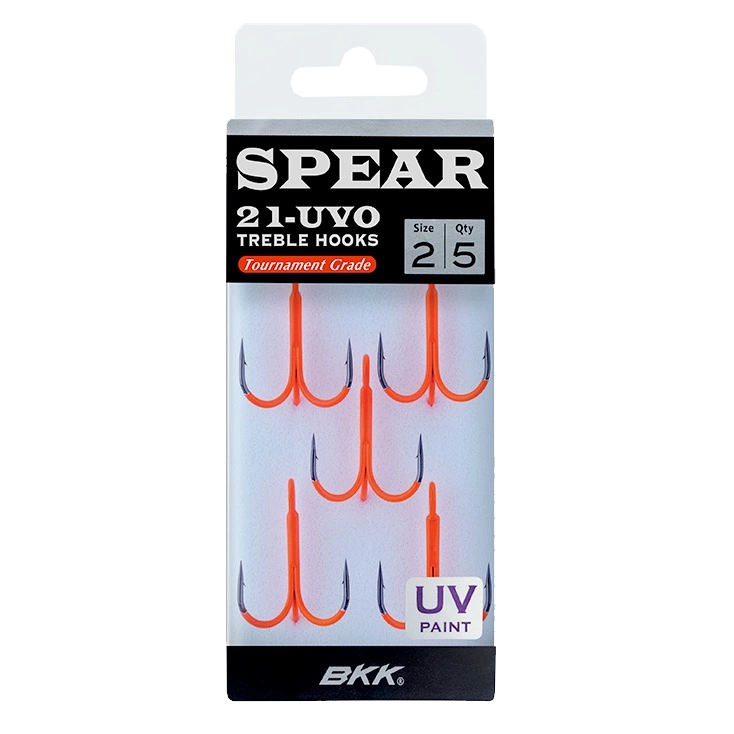 BKK UV hook that increases the visibility of the hook. Creates a bite point that often yields more fish