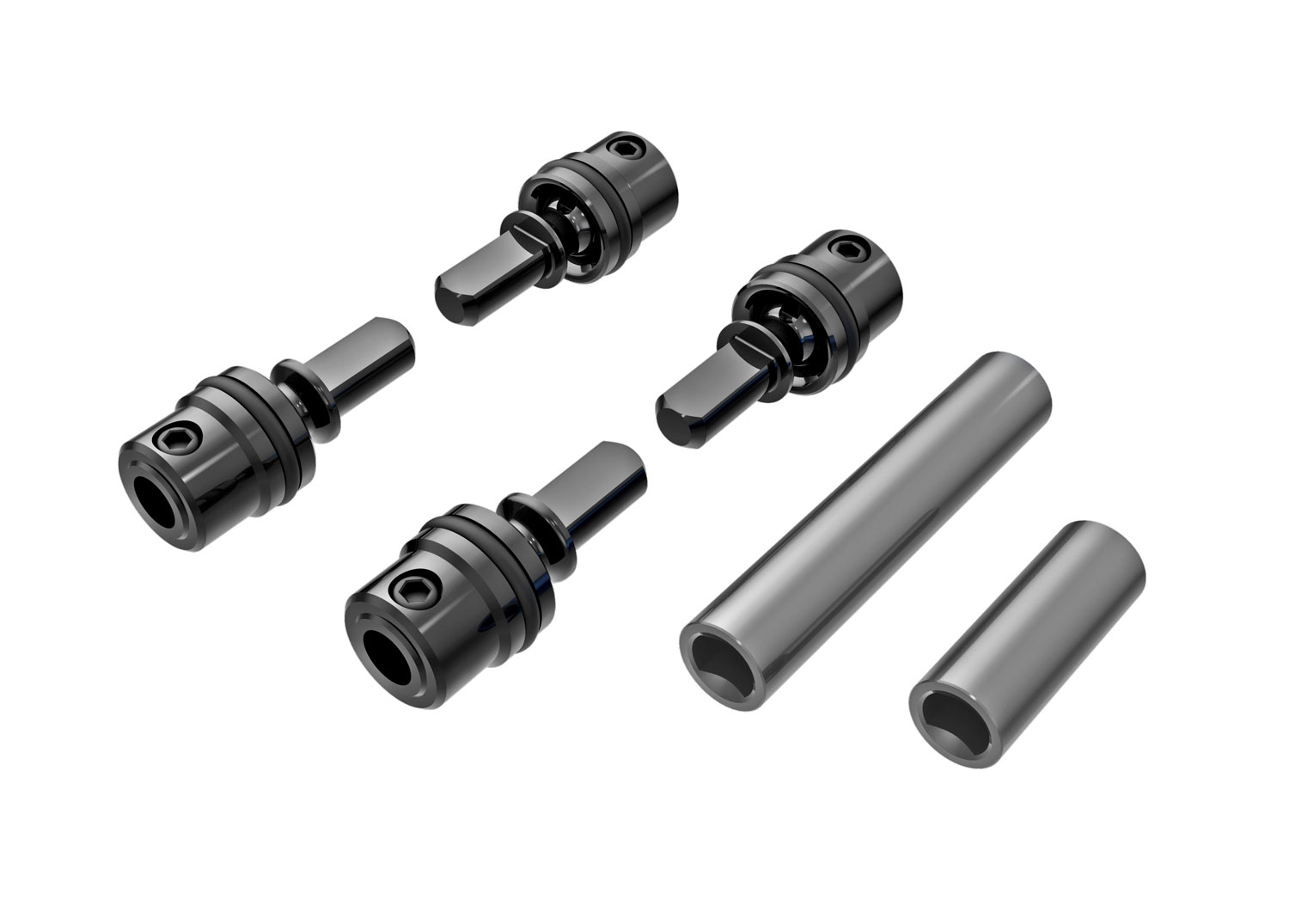 Traxxas 9751-GRAY Driveshafts Center Steel/Alu Set Complete Gray TRX-4M