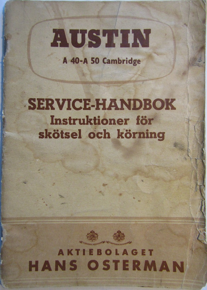 1955 Austin A40-A50 Cambridge Service-Handbok svensk
