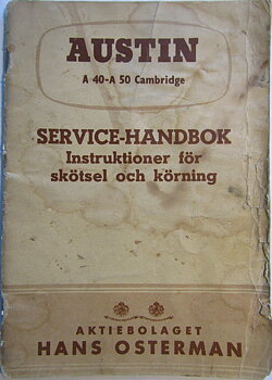 1955 Austin A40-A50 Cambridge Service-Handbok svensk