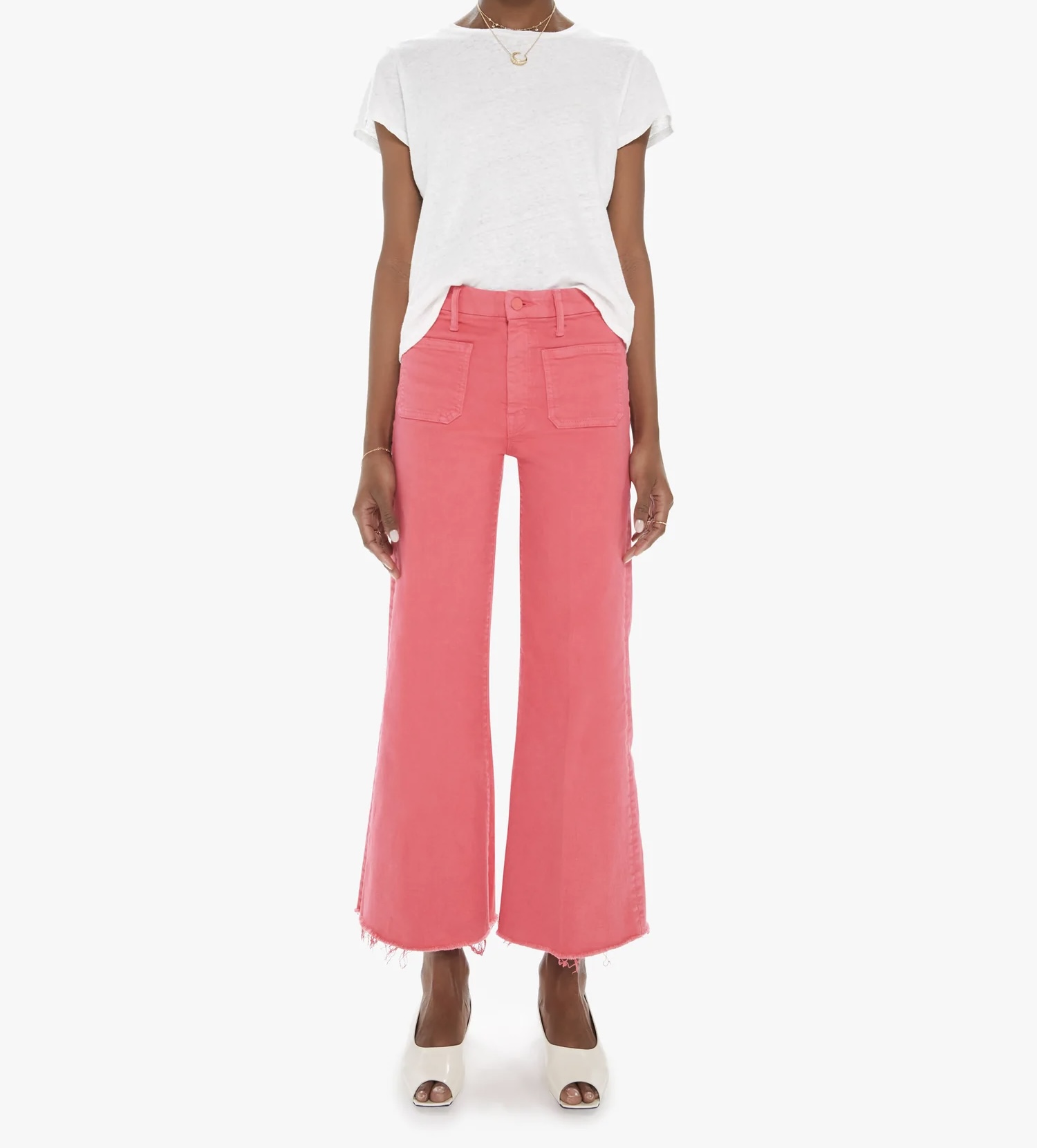 MOTHER The Patch-Pocket Roller Wide-Leg Jeans