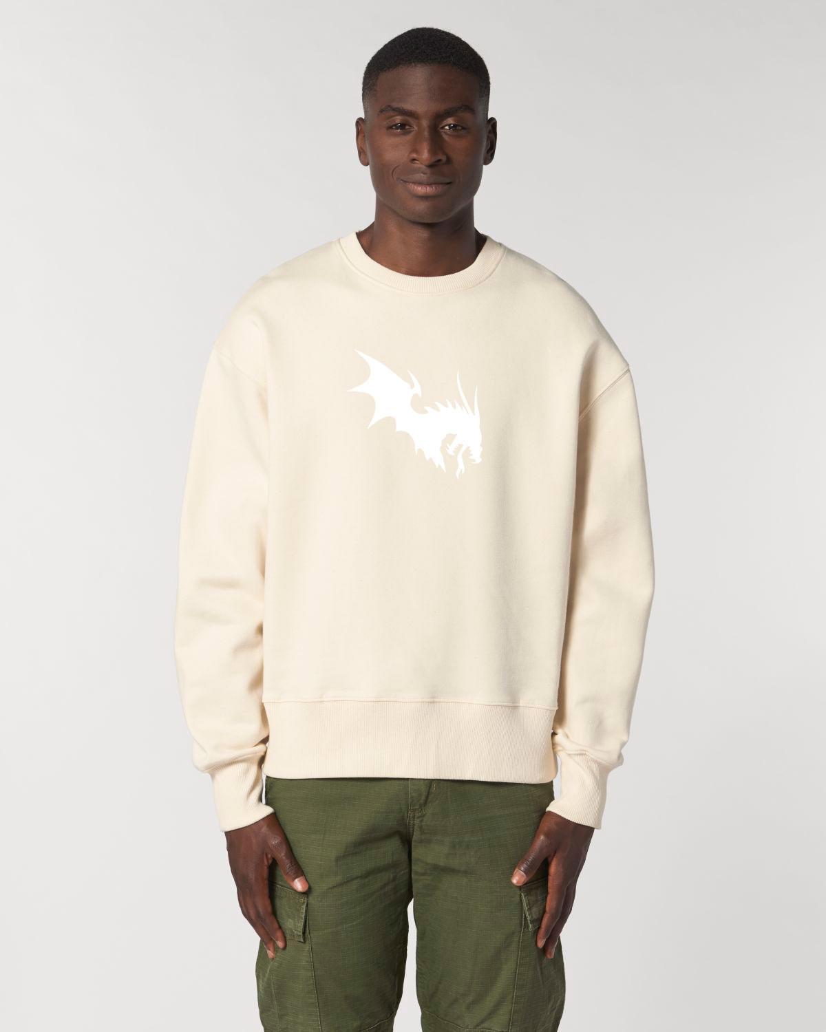 NärCon White Dragon Boxy Sweater Natural Raw - 2