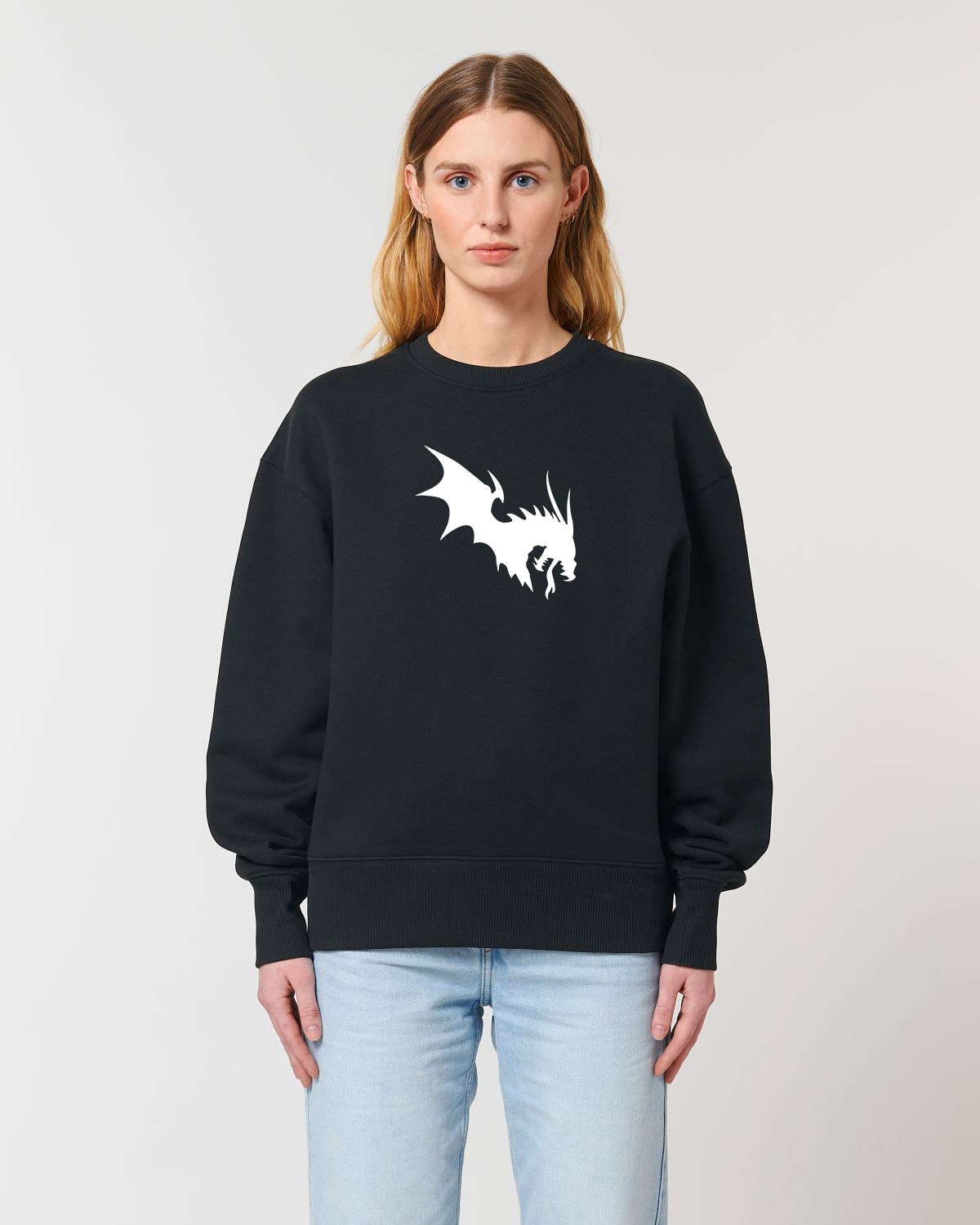 NärCon White Dragon Boxy Sweater Black - 2