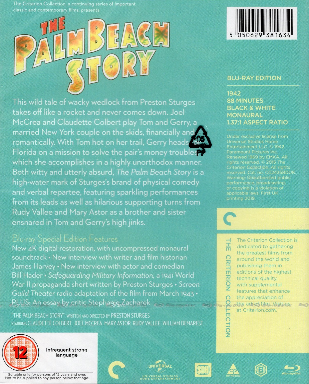 The Palm Beach Story (Criterion Collection) (ej svensk text) (Blu-ray) - 2
