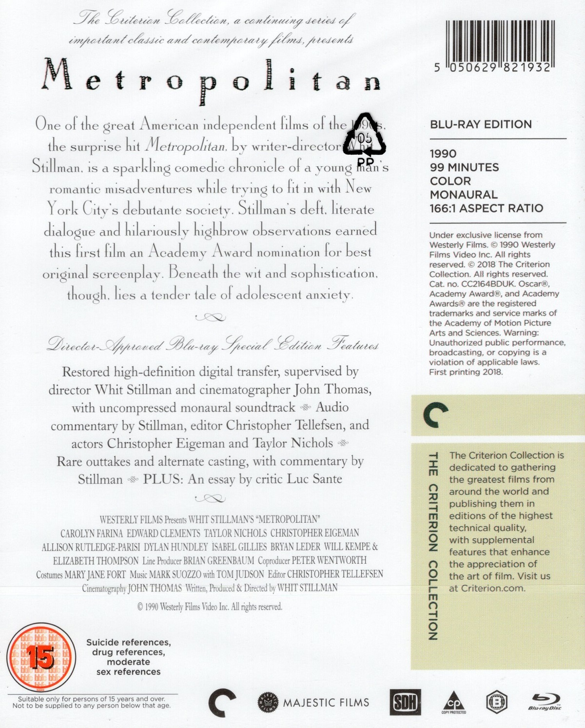 Metropolitan (Criterion Collection) (ej svensk text) (Blu-ray) - 2
