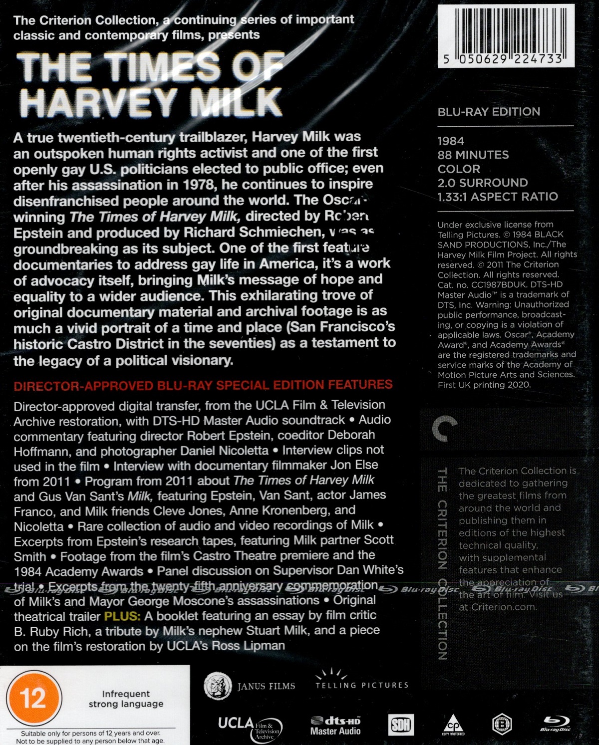 The Times Of Harvey Milk (Criterion Collection) (ej svensk text) (Blu-ray) - 2