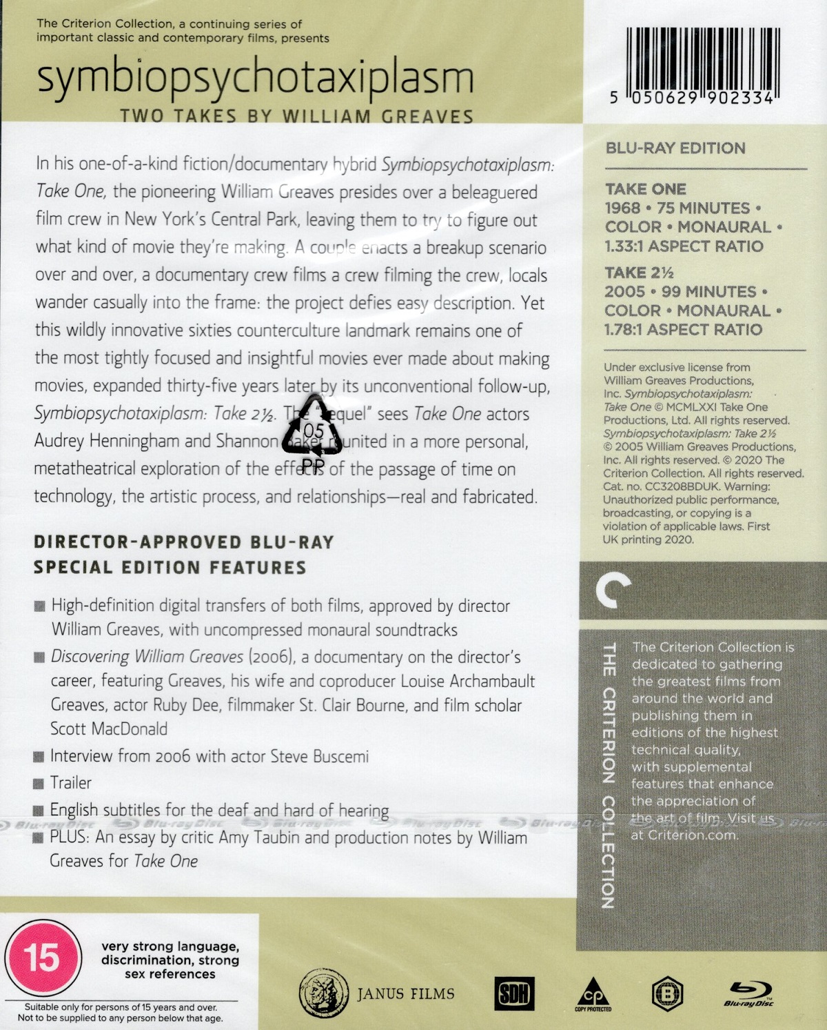 Symbiopsychotaxiplasm: Two Takes by William Greaves (Criterion Collection) (ej svensk text) (Blu-ray) - 2