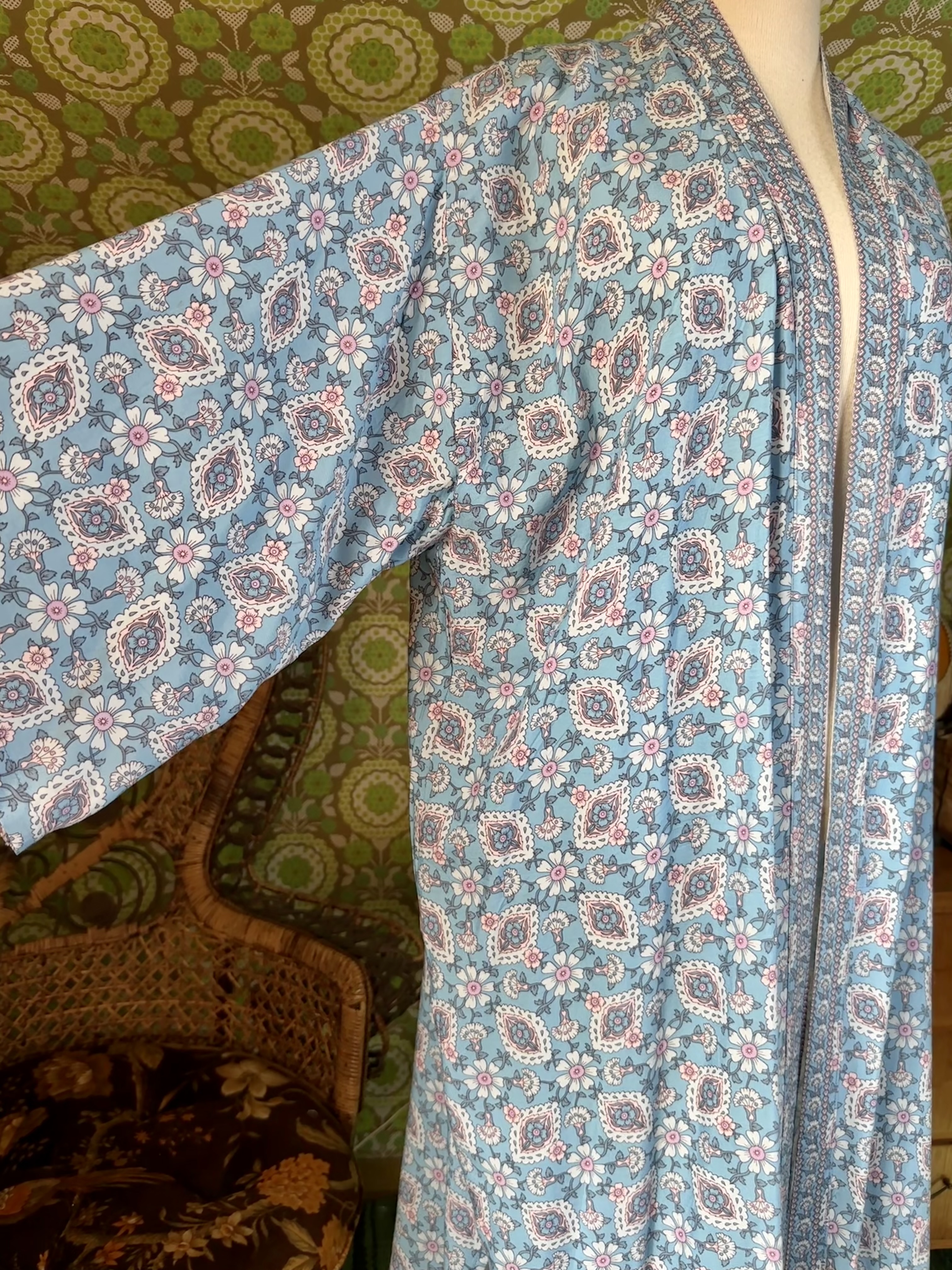kimono himmelsblå  lång  - 2