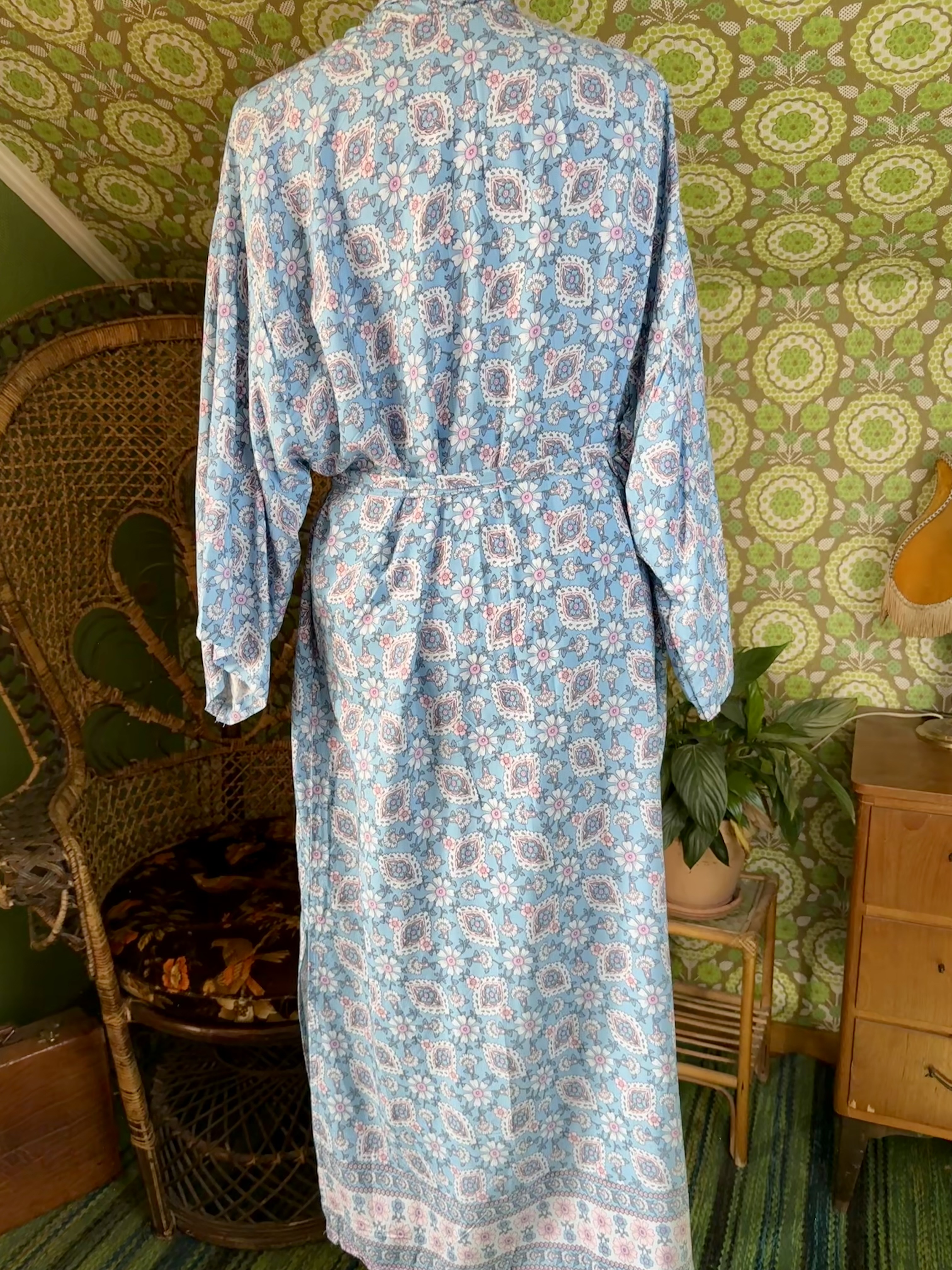 kimono himmelsblå  lång  - 11