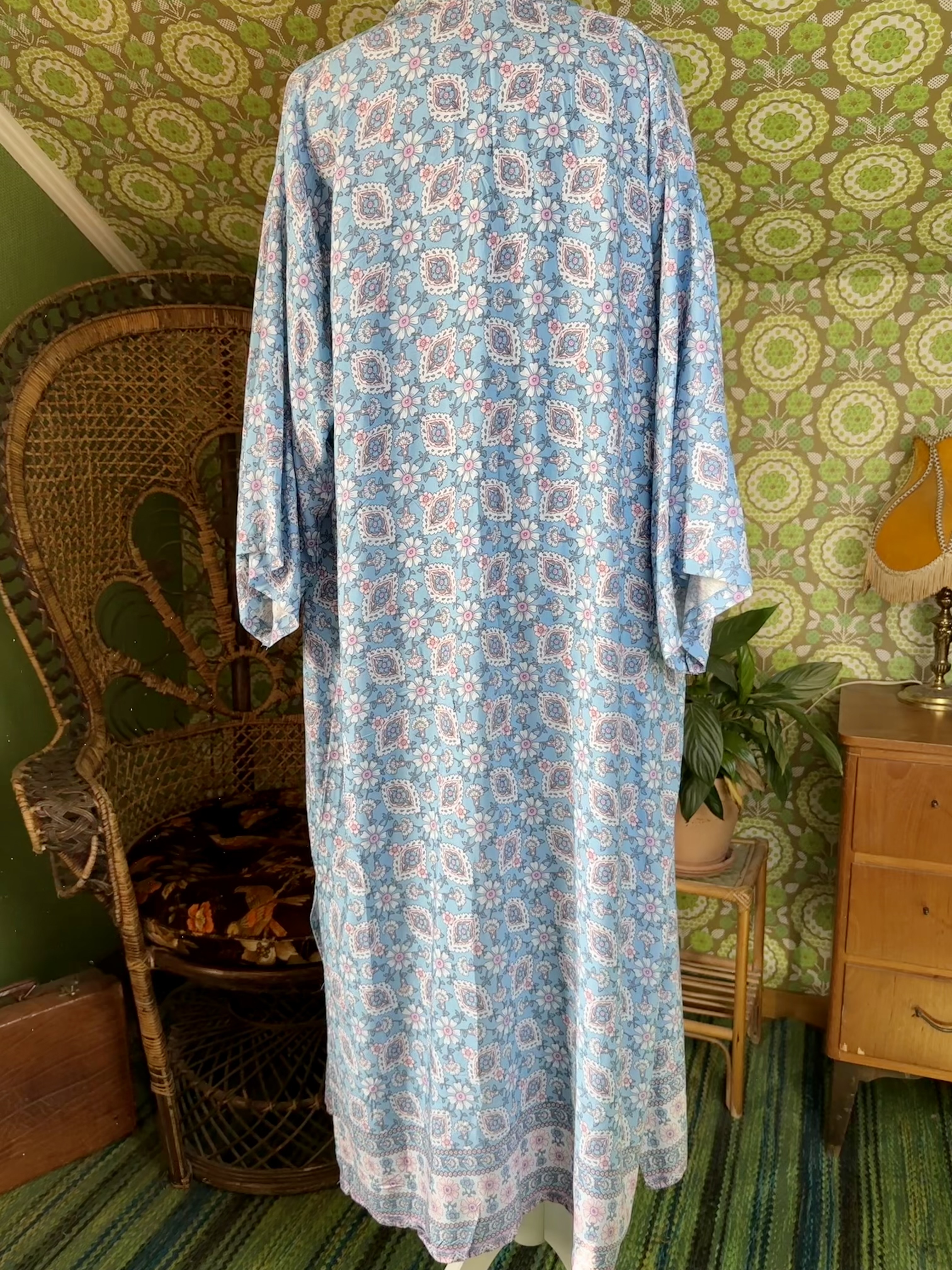 kimono himmelsblå  lång  - 10