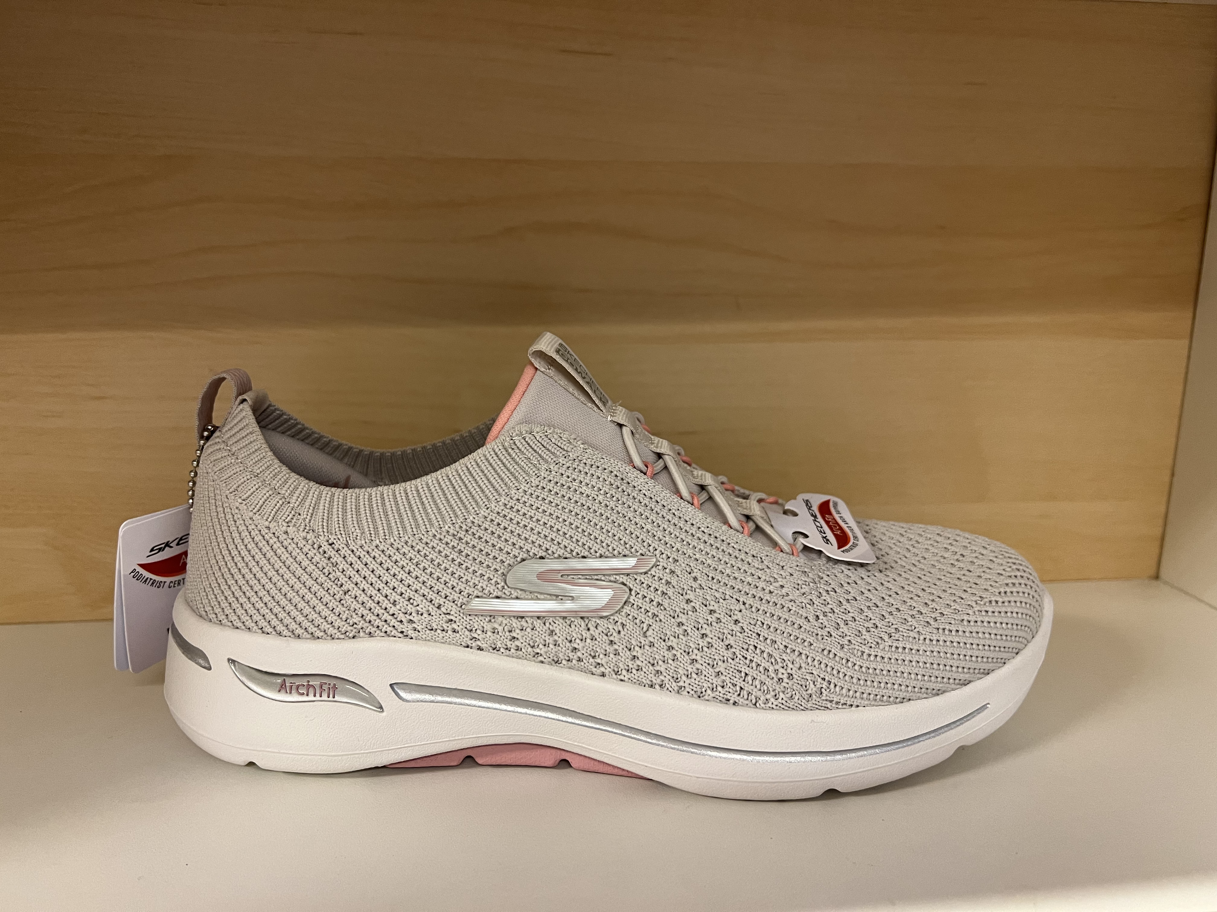 Skechers Damsko  "Arch Fit" innersula. Beige med rosa detaljer. - 4