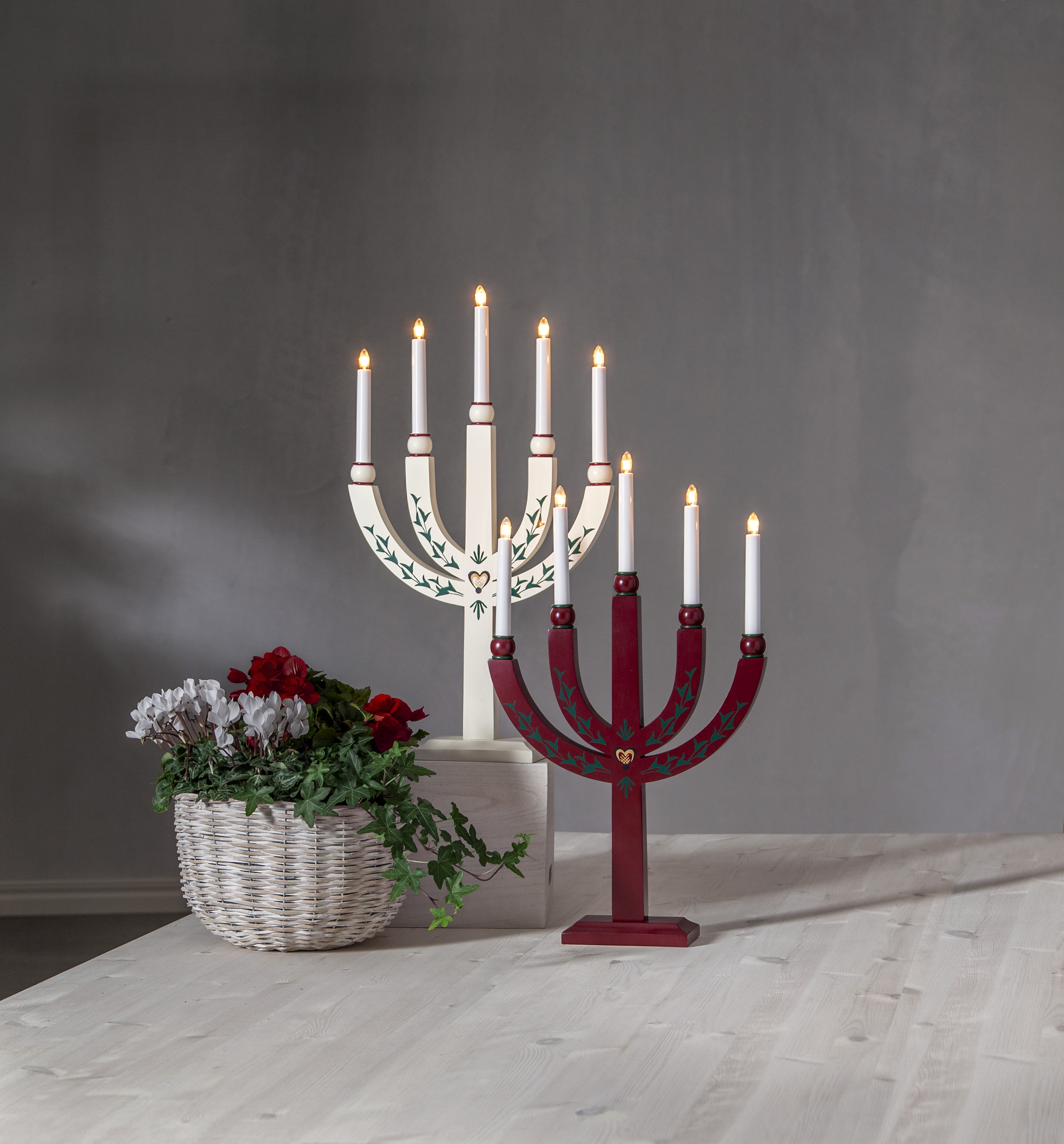 Ljusstake - Adventsljusstake - Sundborn - Röd - 4