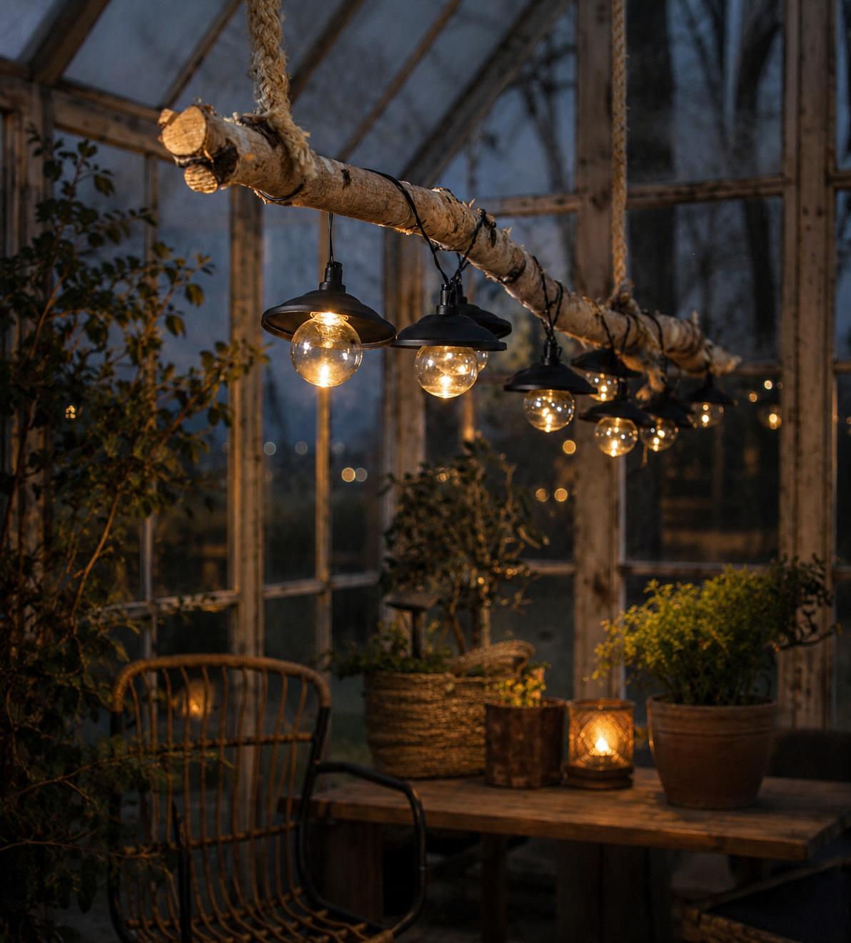Solar light string - Solar string with shades - 180 cm