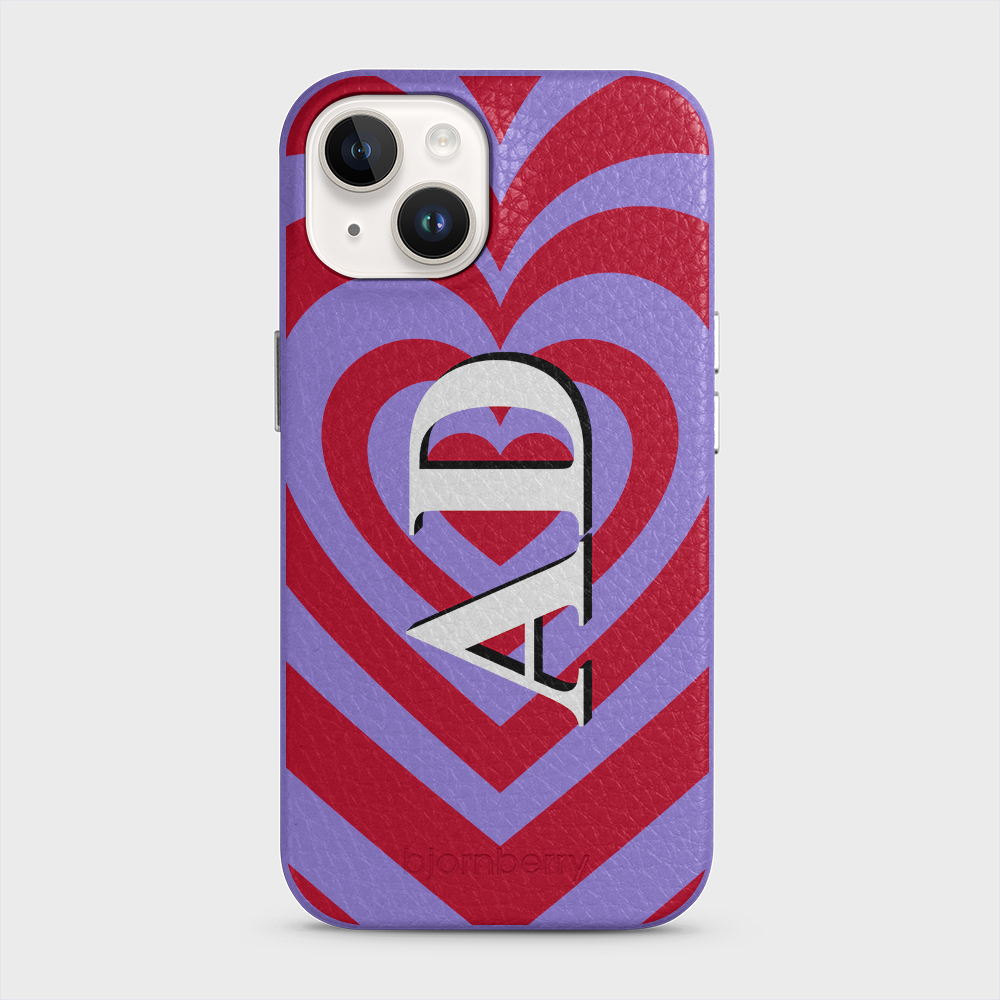 iPhone 14 Personalised Leather Case - Hypnotic Heart - 2
