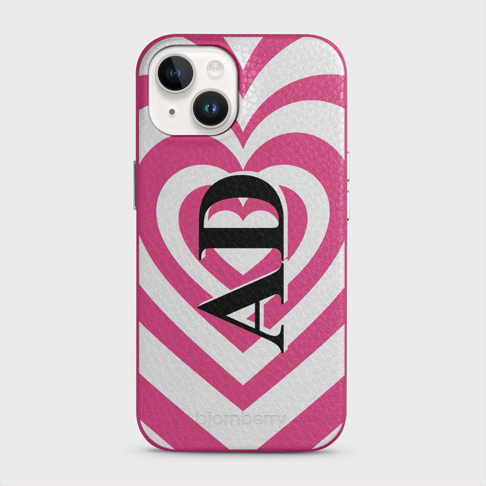 iPhone 14 Personalised Leather Case - Hypnotic Heart - 8
