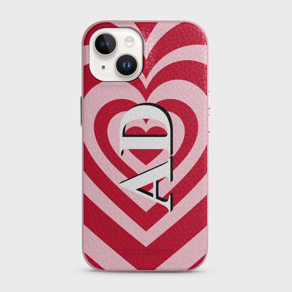 iPhone 14 Personalised Leather Case - Hypnotic Heart - 3