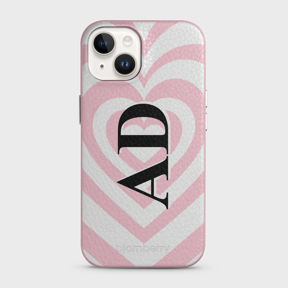 iPhone 14 Personalised Leather Case - Hypnotic Heart - 6