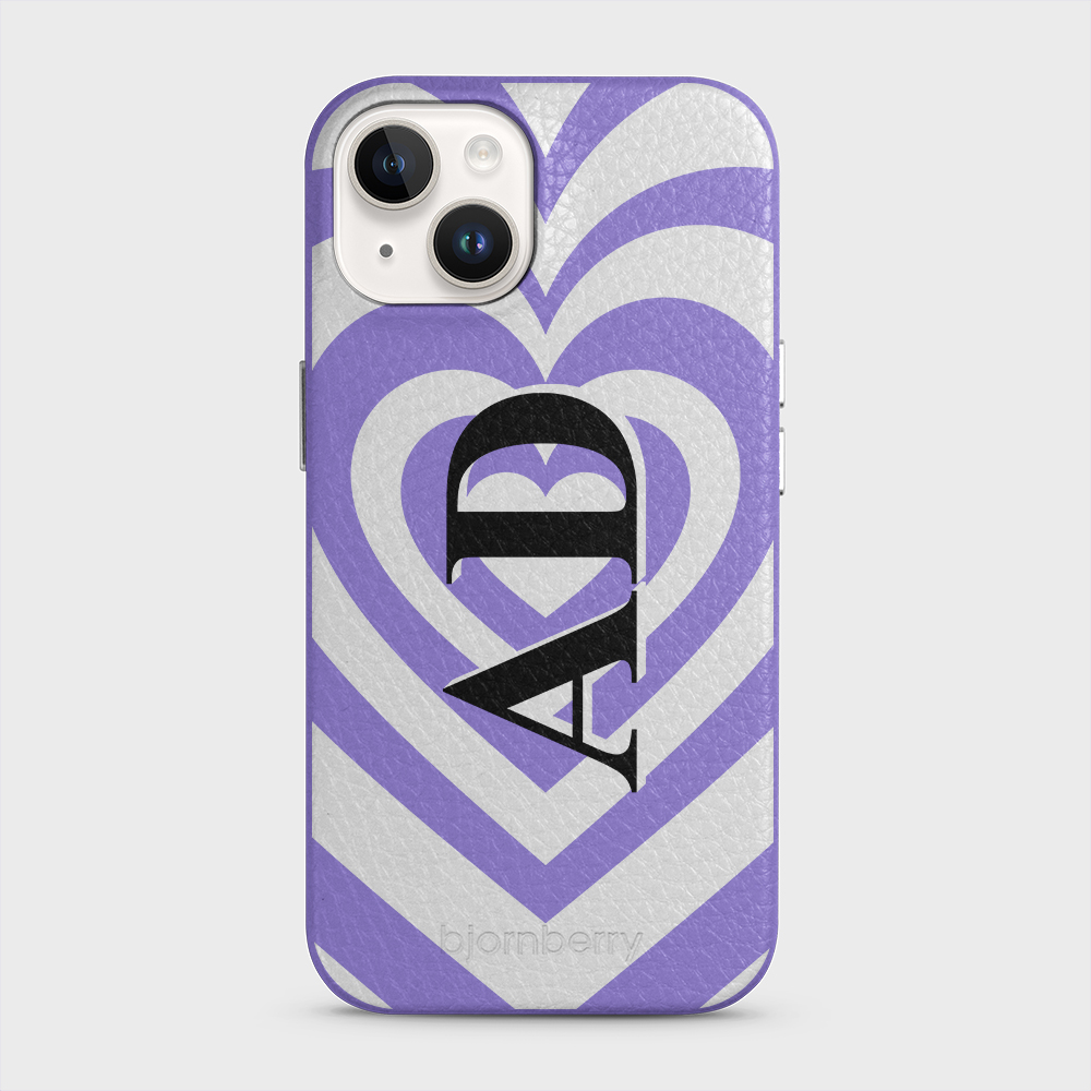 iPhone 14 Personalised Leather Case - Hypnotic Heart - 5