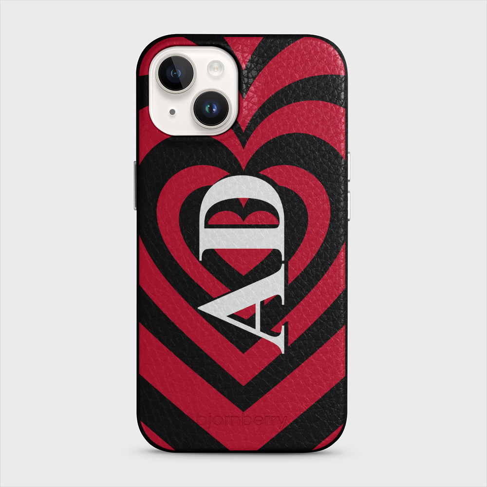 iPhone 14 Personalised Leather Case - Hypnotic Heart - 4