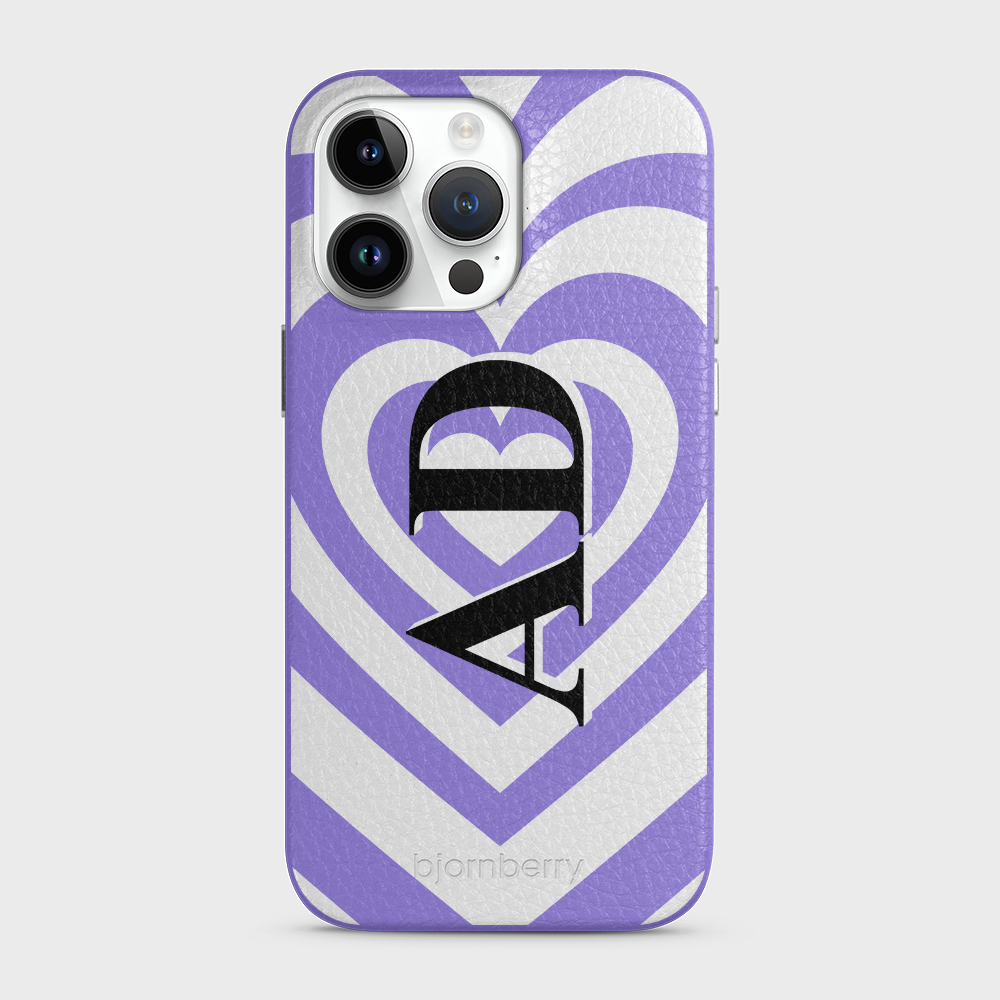 iPhone 14 Pro Max Personalised Leather Case - Hypnotic Heart - 5