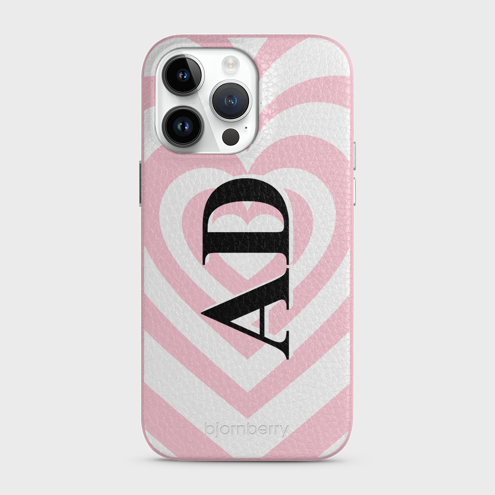 iPhone 14 Pro Max Personalised Leather Case - Hypnotic Heart - 6