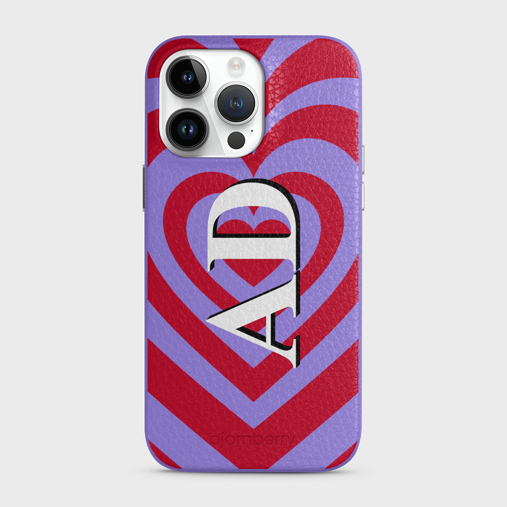 iPhone 14 Pro Max Personalised Leather Case - Hypnotic Heart - 2