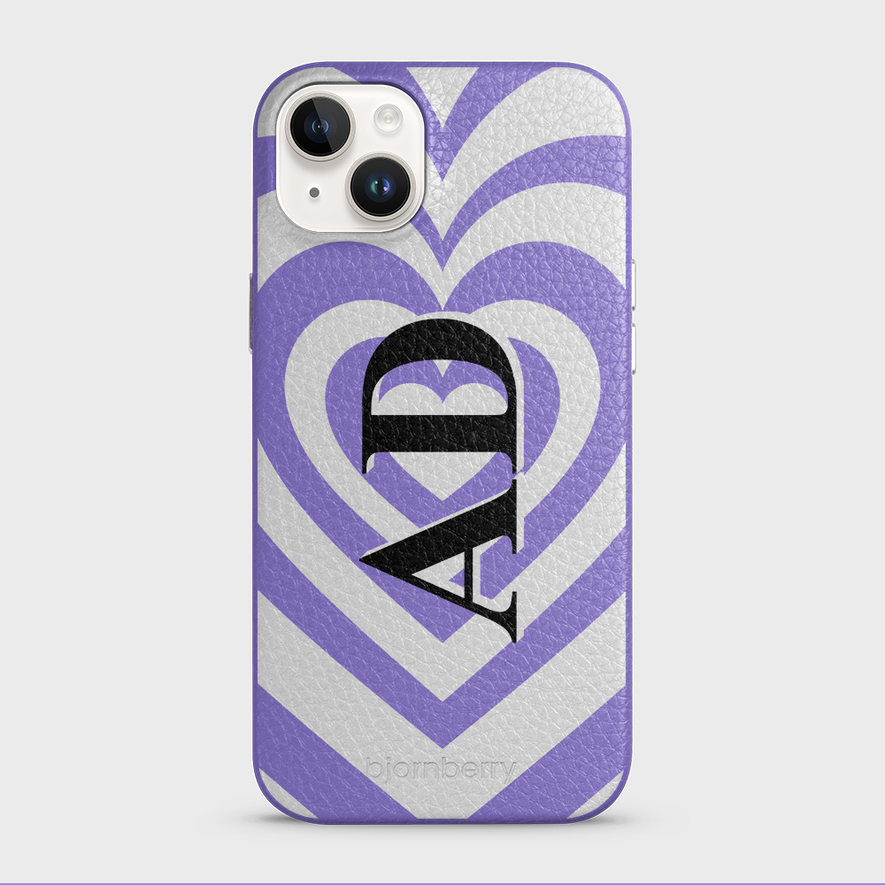 iPhone 14 Plus Personalised Leather Case - Hypnotic Heart - 8