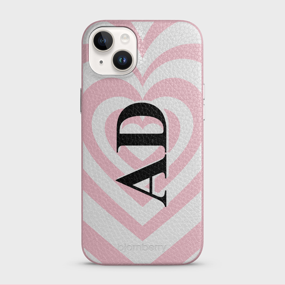 iPhone 14 Plus Personalised Leather Case - Hypnotic Heart - 9