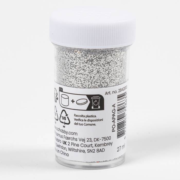 Glitter biologiskt 27ml silver - 3