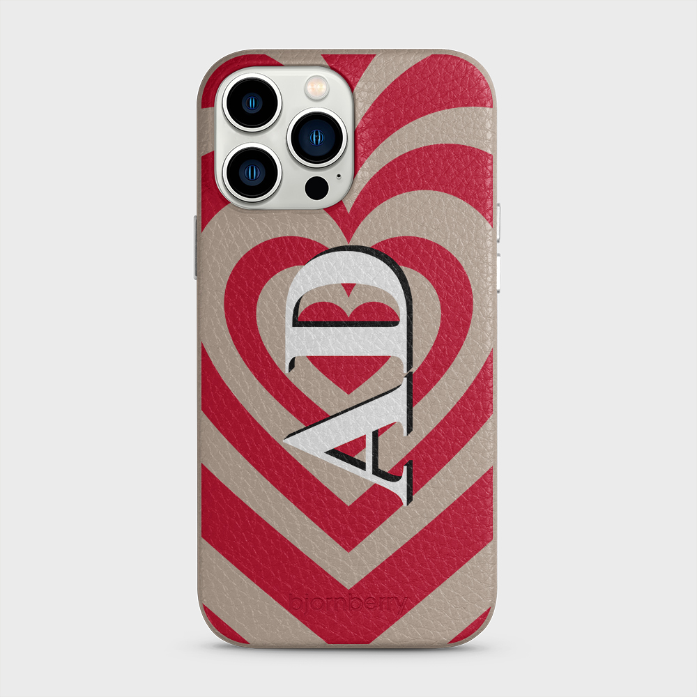 iPhone 13 Pro Max Personalised Leather Case - Hypnotic Heart - 6