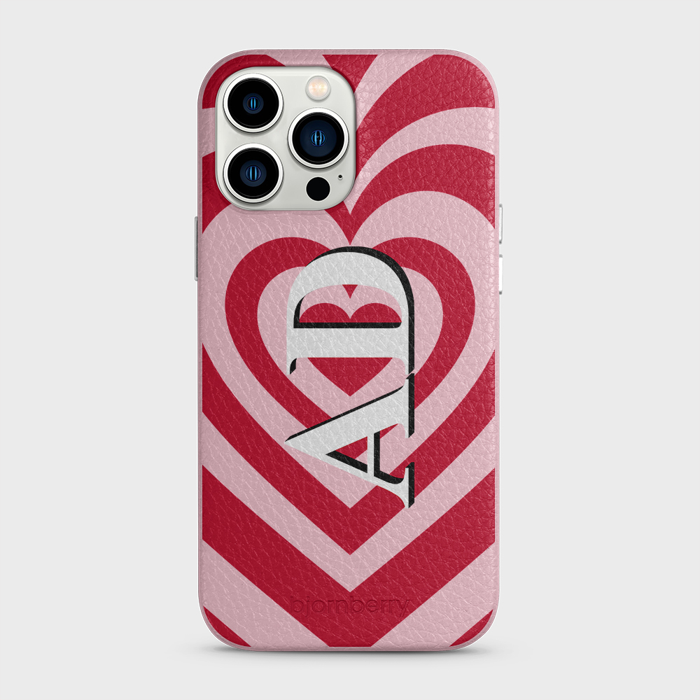 iPhone 13 Pro Max Personalised Leather Case - Hypnotic Heart - 4