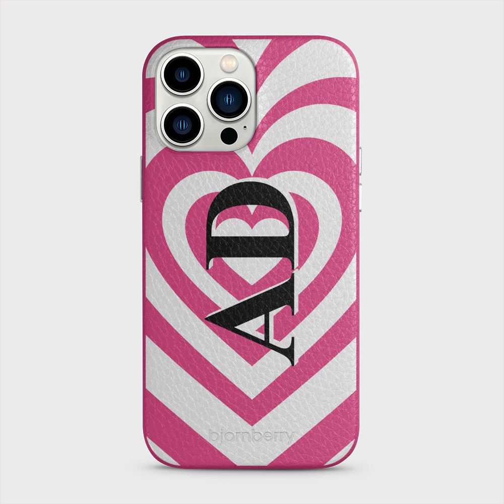 iPhone 13 Pro Max Personalised Leather Case - Hypnotic Heart - 7