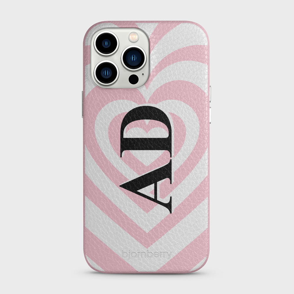 iPhone 13 Pro Max Personalised Leather Case - Hypnotic Heart - 10