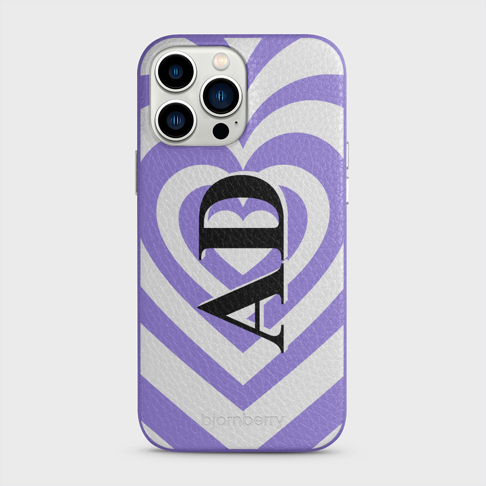 iPhone 13 Pro Max Personalised Leather Case - Hypnotic Heart - 9