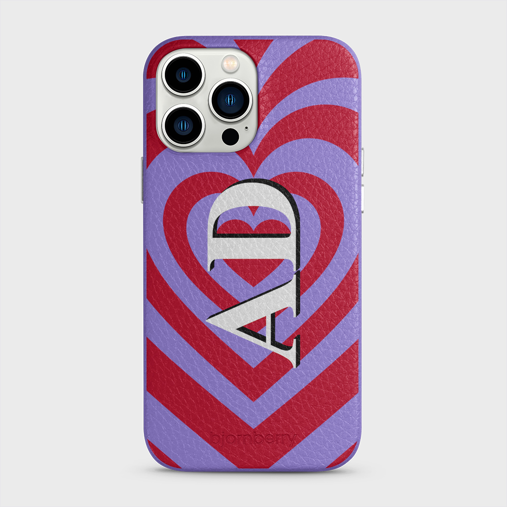 iPhone 13 Pro Max Personalised Leather Case - Hypnotic Heart - 3