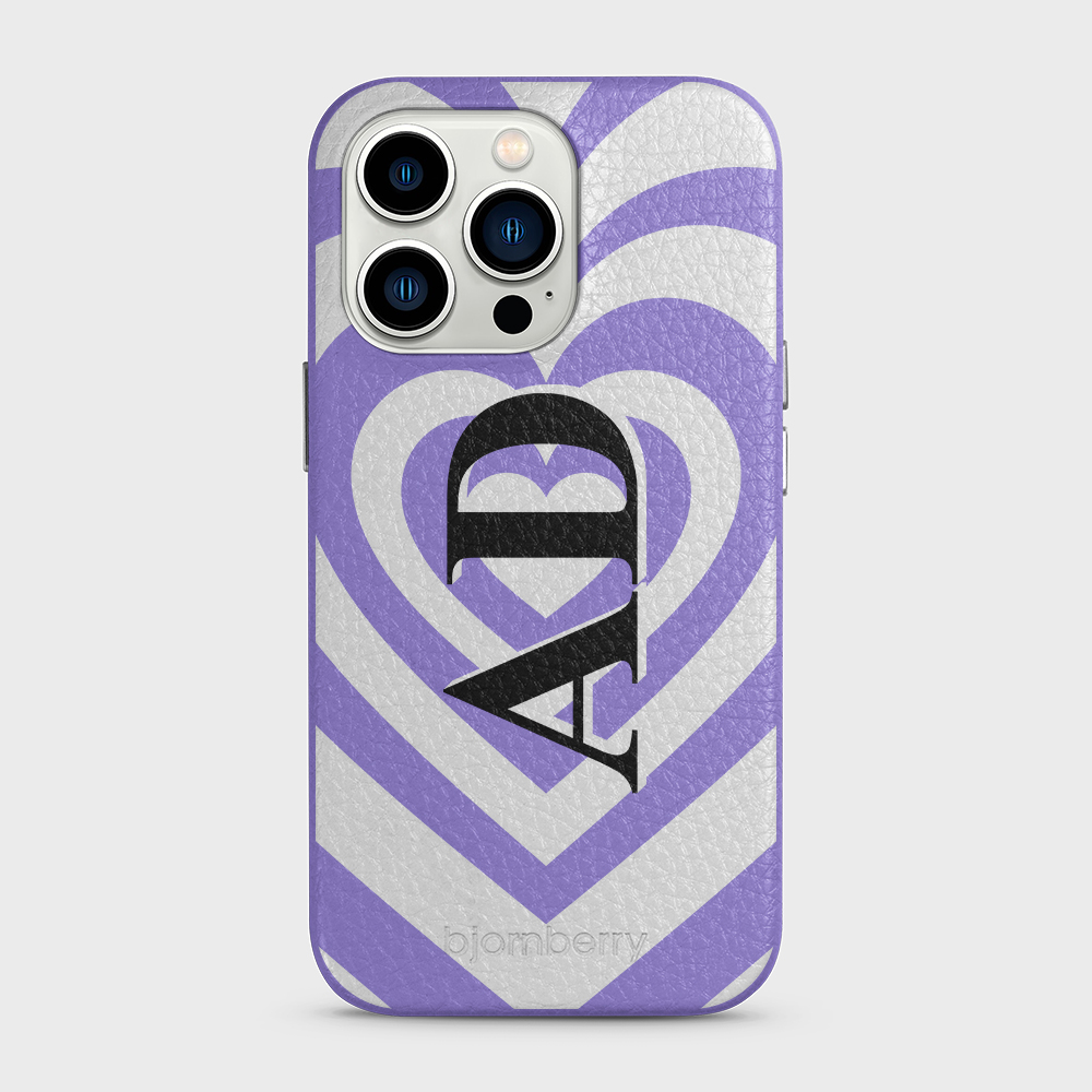 iPhone 13 Pro Personalised Leather Case - Hypnotic Heart - 2