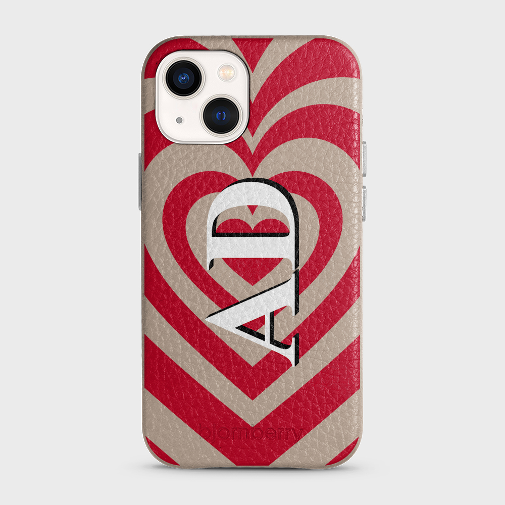 iPhone 13 Mini Personalised Leather Case - Hypnotic Heart - 2