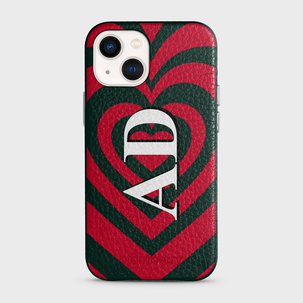 iPhone 13 Mini Personalised Leather Case - Hypnotic Heart - 4