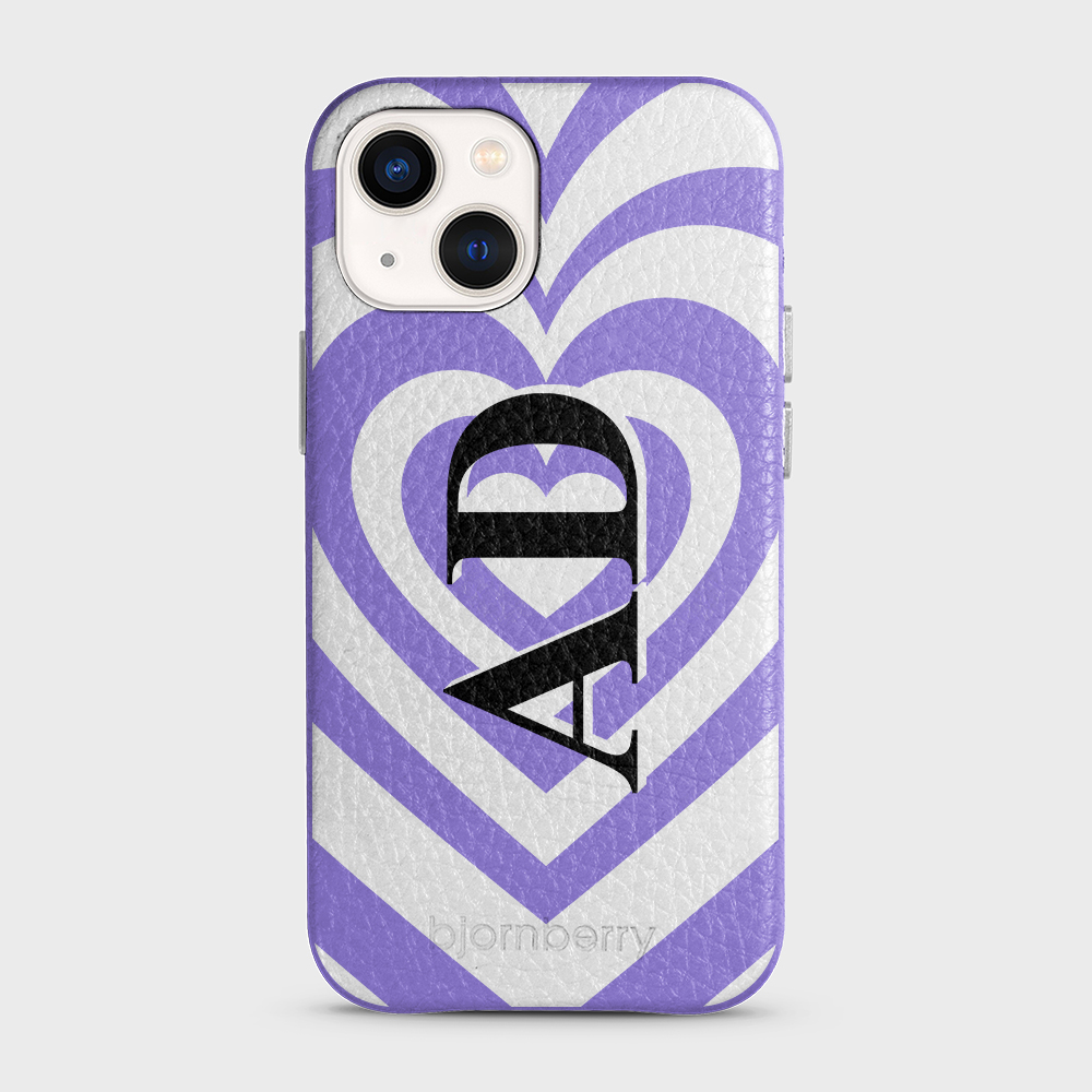 iPhone 13 Mini Personalised Leather Case - Hypnotic Heart - 8