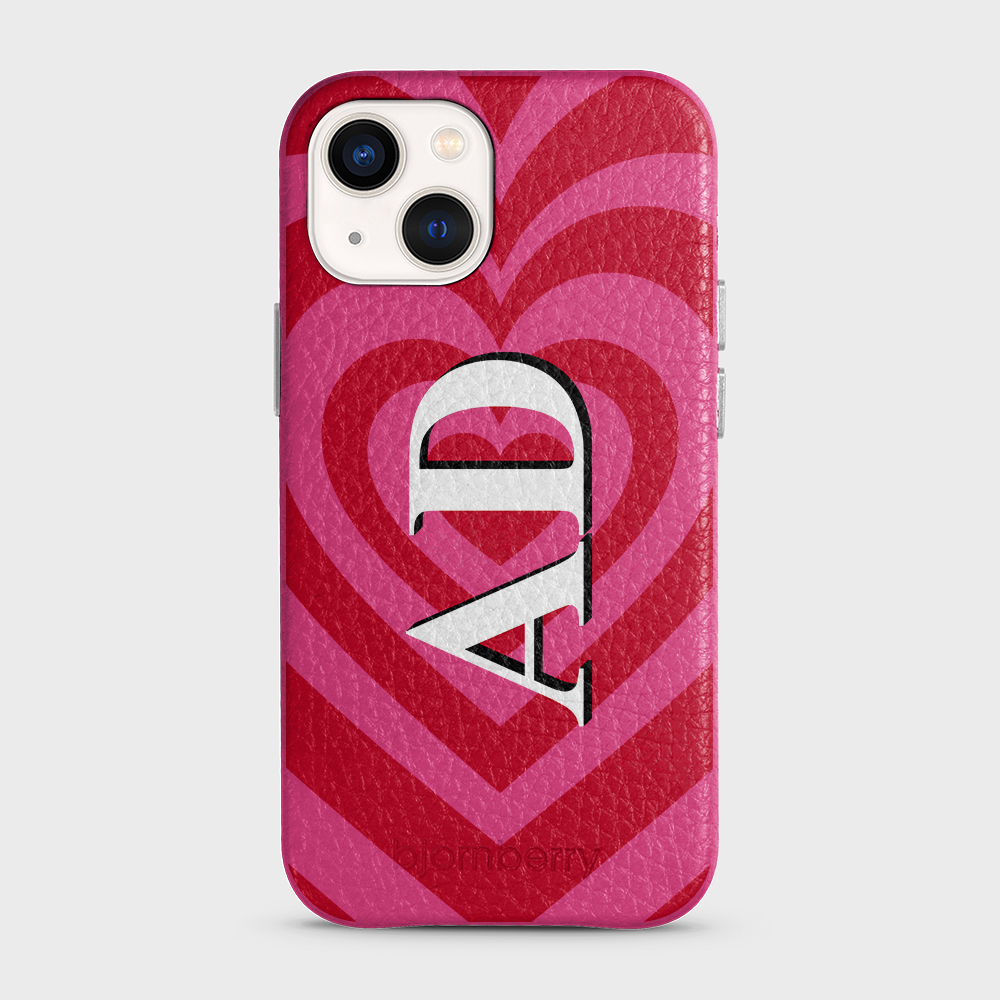 iPhone 13 Mini Personalised Leather Case - Hypnotic Heart - 3