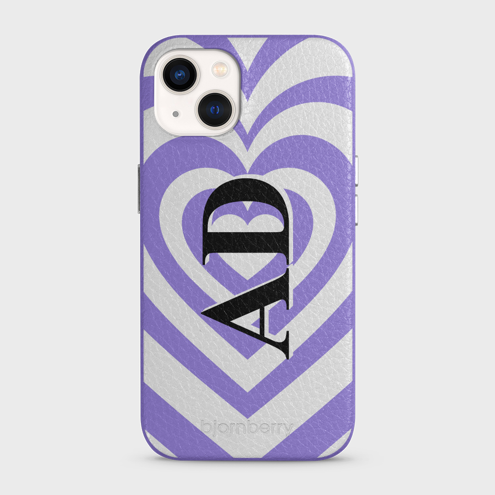 iPhone 13 Personalised Leather Case - Hypnotic Heart - 2