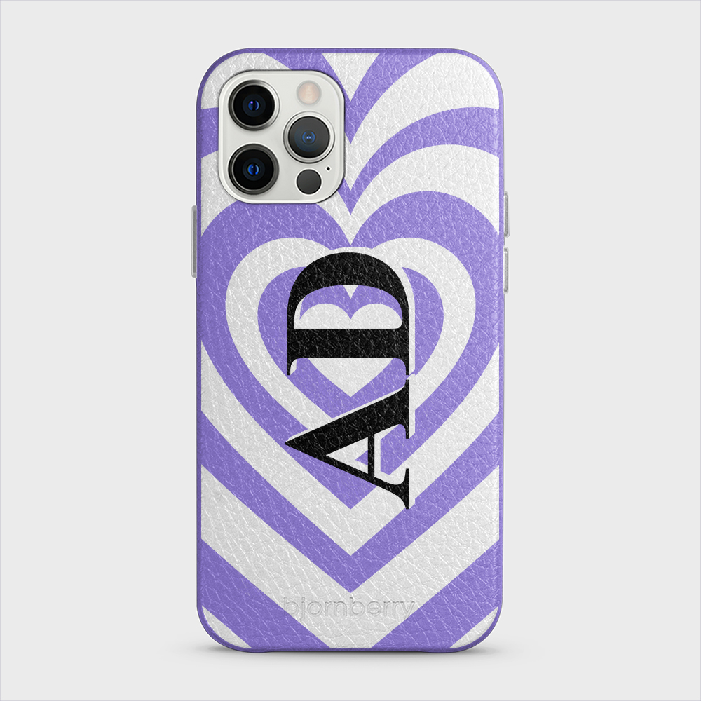 iPhone 12/12 Pro Personalised Leather Case - Hypnotic Heart - 6