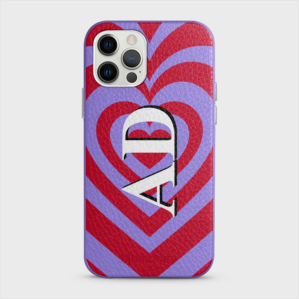 iPhone 12/12 Pro Personalised Leather Case - Hypnotic Heart - 2