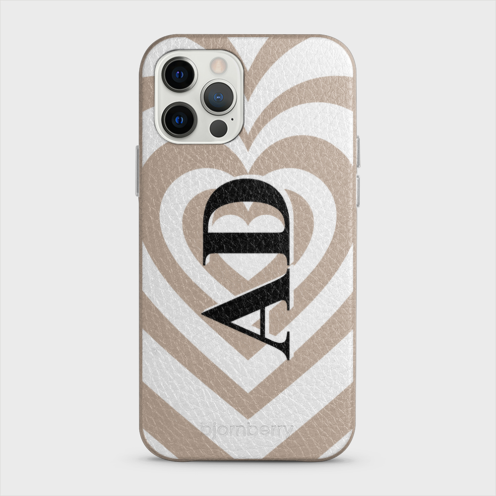 iPhone 12/12 Pro Personalised Leather Case - Hypnotic Heart - 4